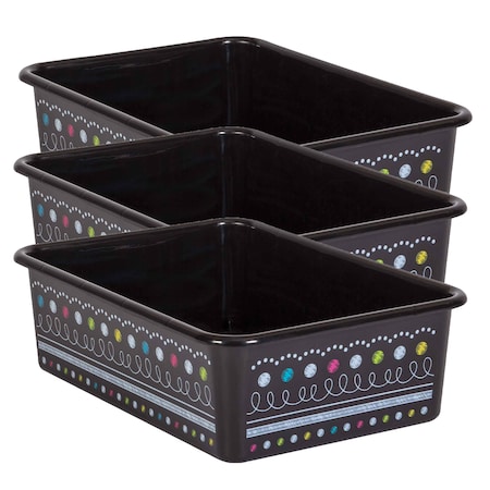 Teacher Created Resources Storage Bin, Plastic, Black/Multi, 3 PK TCR20901